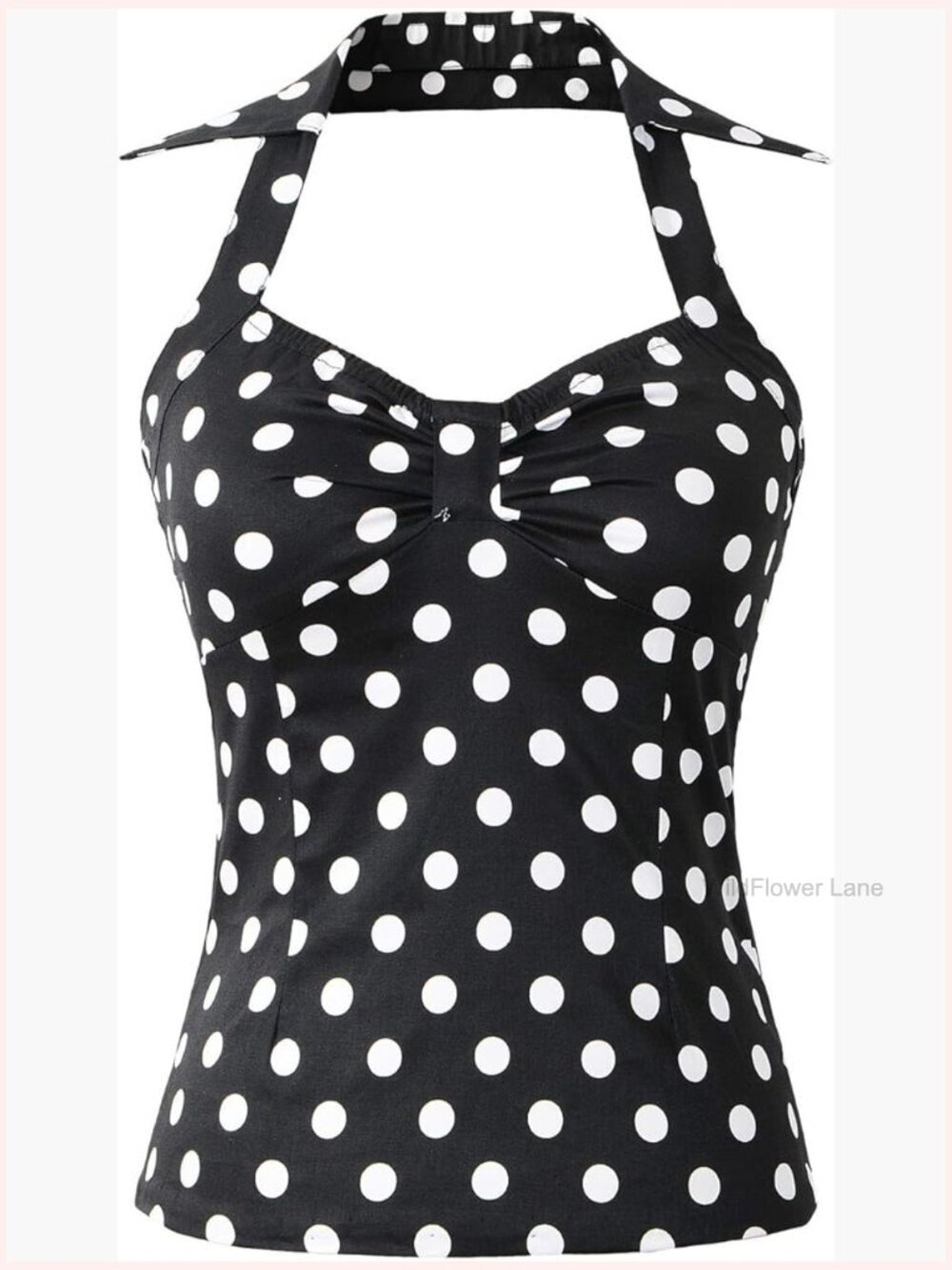 Halter Top with Sweetheart Neckline Polka Dot Vintage Retro 50s Style